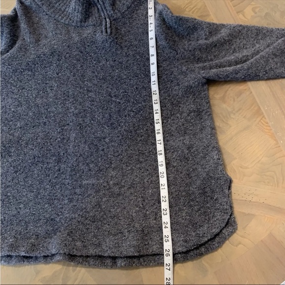 Margaret O’Leary Mock Neck Wool Blend Gray Sweater Top size Large 3/4 Sleeve - Picture 9 of 11